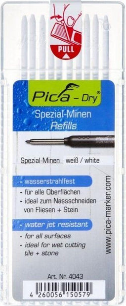 Pica 4043 - Dry Navulling - Set van 10 - Wit