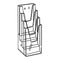 Klika - Folderbak 4 vaks 1/3 A4 hangend - 12 stuks