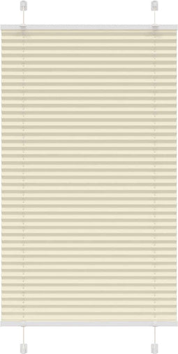 vidaXL - Plissé - rolgordijn - 75x100 - cm - stofbreedte - 74,4 - cm - polyester - crème
