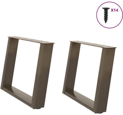 vidaXL - Salontafelpoten - 2 - st - U-vormig - 60x(42-43) - cm - staal - naturel