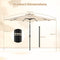 Coast Terrasparasol 303 cm - Kantelbare Parasol met Zwengel - 8 Baleinen Dubbel Dak Beige
