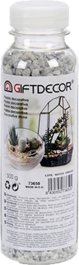 Decoratie steentjes/kiezeltjes lichtgrijs 500 gram - Aquarium bodembedekking