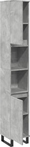 vidaXL - Badkamerkast - 30x30x190 - cm - bewerkt - hout - betongrijs