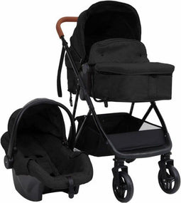 vidaXL 3-in-1 Kinderwagen - Stalen frame - Verstelbaar zitje - Antraciet zwart