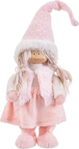 Christmas Kerstversiering Roze Metaal Polyresin Polyfoam Weefsel Meisje 19 X 10 X 51 Cm