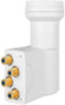 Megasat 401098 - LNB downconverter - HD-Profi Quattro met 0,1 dB ruiswaarde - Wit