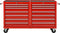 vidaXL - Gereedschapswagen - met - 14 - lades - staal - rood
