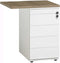 Ladeblok aanbouwstuk 80x60cm 4 laden kleur Zwart (RAL9005) topblad Antraciet eiken