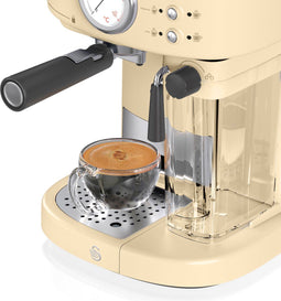 Swan One Touch Espressomachine – Gemalen Koffie & Koffiepads – Creme