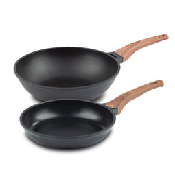 Rosmarino Black Line Frying Pan 28cm + Wok Pan 30cm