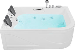 Beliani BAYAMO - Hoekbad whirlpool - Wit - Acryl