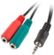 Lanberg AD-0023-BK - Audioadapter - 1x 3,5 mm mannelijke naar 2x 3,5 mm vrouwelijke - Zwart