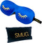 SMUG 3D Slaapmasker met Opbergzakje - 100% Verduisterend - Ergonomisch Oogmasker - Wink Print, Blauw