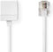 Nedis Telecomverlengkabel - RJ11 Male - RJ11 Female - 10.0 m - Kabel design: Plat - Connectorplating: Goud Verguld - Kabeltype: RJ11 - Wit - Envelop