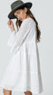 Colourful Rebel Indy - Broderie Anglaise Boho Jurk - Maat S - 3/4 Mouw