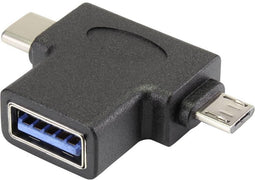 Renkforce RF-4541490 - USB 3.2 Gen 1 Adapter - USB-C en Micro-USB - Zwart