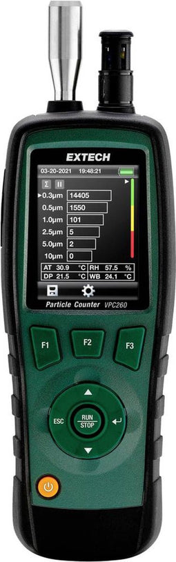 Extech VPC260 Deeltjesteller Temperatuur, Luchtvochtigheid