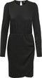 Onlrich l/s glitter dress JRS - Jurk - Lange mouwen - O-hals - Zwart/zwart metallic - M