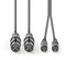 Nedis COTH15230GY15 - XLR-naar-RCA audiokabel - 150 cm - Grijs
