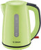 Bosch TWK7506 - Waterkoker 1,7L 2200W - 360º-basis Antikalkfilter Groen/Zwart