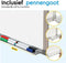 BRASQ Whiteboard 60x90 cm - Magnetisch - Accessoires set (markers wisser magneten) - Wit