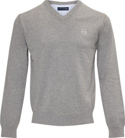 Mario Russo Pullover - Lichtgrijs - Maat L - Italiaanse Schnitt - 85% Katoen Pullover