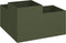 vidaXL - Tuinbak - 80x80x48 - cm - Olijfgroen - Staal