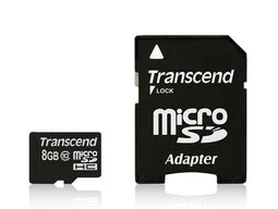 Transcend microSDHC 8GB - Geheugenkaart Class 10 - Leessnelheid 90MB/s