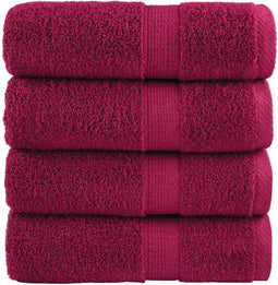 vidaXL - Gastendoekjes - SOLUND - 4 - st - 600 - g/m² - 30x30 - cm - bordeauxrood