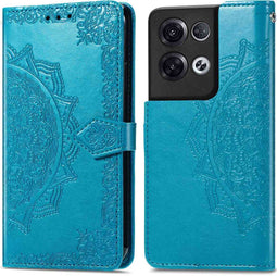 iMoshion Hoesje Geschikt voor Oppo Reno 8 Pro 5G Hoesje Met Pasjeshouder - iMoshion Mandala Bookcase - Turquoise
