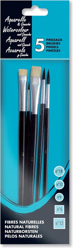 Waterverfpenseel set van 5
