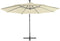 vidaXL - Zweefparasol - met - LED-verlichting - en - metalen - paal - 350 - cm - zand