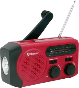Denver SCR-2010 - Noodradio - Handzwengel en zonnepaneel - Rood/Zwart