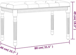 vidaXL - Bankje - 80x40x49 - cm - fluweel - donkergrijs