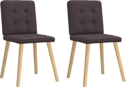 vidaXL - Eetkamerstoelen - 2 - st - stof - donkerbruin