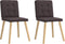 vidaXL - Eetkamerstoelen - 2 - st - stof - donkerbruin