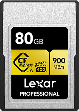 Lexar CFexpress PRO Type A Gold Series - 80GB - Leessnelheid 900MB/s - Schrijfsnelheid 800MB/s - VPG400