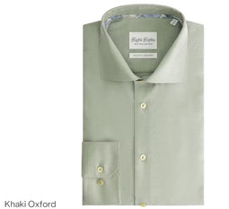 Oxford BBO34F110-2082-4134 Shirt LS Wide Spread Boston Brothers - Khaki - Maat 42