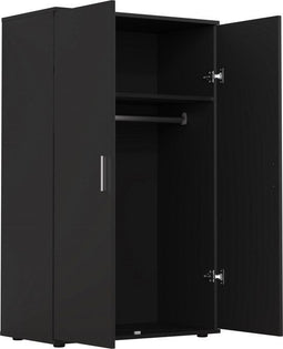 Zwarte Kledingkast Kinderkamer - Hanggedeelte en Legplank - 120 cm Hoog
