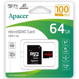 Apacer XC UHS 1 - Micro SD geheugenkaart 64 GB met adapter