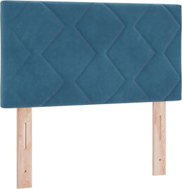 vidaXL - Hoofdbord - met - Diamanten - Blokken - in - Donkerblauw, - 80 - cm, - van - Fluweel