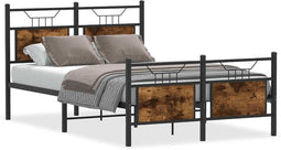 vidaXL - Bedframe - zonder - matras - hout - gerookt - eikenkleurig - 120x190 - cm