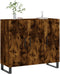 vidaXL - Dressoir - 90x34x80 - cm - bewerkt - hout - gerookt - eikenkleurig