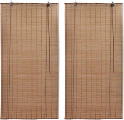 vidaXL - Rolgordijnen - 2 - st - 120x220 - cm - bamboe - bruin