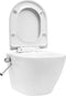 vidaXL - Hangend - toilet - randloos - met - bidetfunctie - keramiek - wit