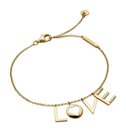 Esprit Amory - Armband - 5 letterhangers met Love - Goudkleurig