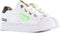Shoesme sneakers - Witte sneaker met lichtgroen label en zwart detail - Kleur White Black