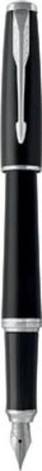Parker Urban vulpen | Matzwart en chroom | Fijne penpunt met blauwe inkt | Geschenkdoos