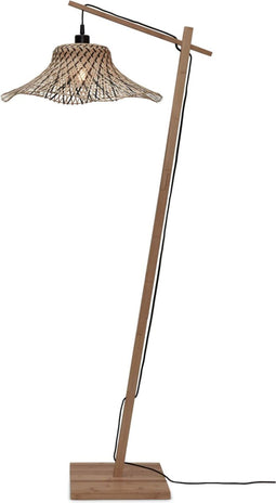GOOD&MOJO Vloerlamp Ibiza - Bamboe/Zwart - 77x50x150cm - - Staande lampen voor Woonkamer - Slaapkamer