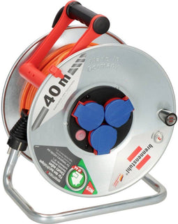 Brennenstuhl 1198750 - Kabelhaspel - 40 m met 3 geaarde stopcontacten - Oranje